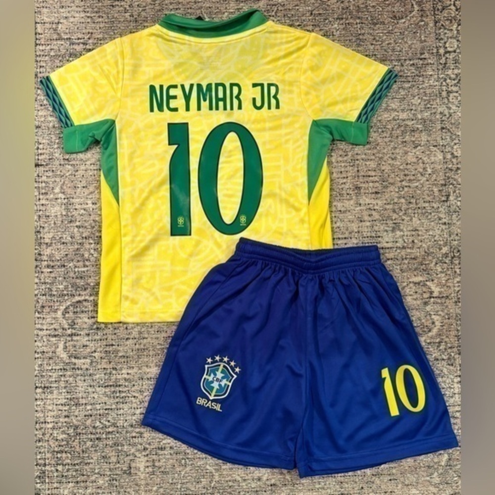 Neymar Jr Toddler 5T 6T Kids Soccer Jersey Size 22 - Yellow Home Football Kit